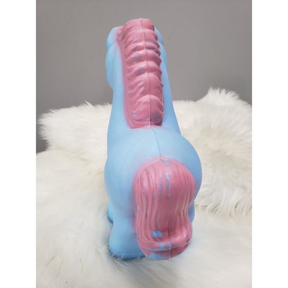 Vintage A J Renzi Corp Pink Carousel Horse Plastic 10" Blow Mold Coin‎ Bank Pony - Picture 5 of 8